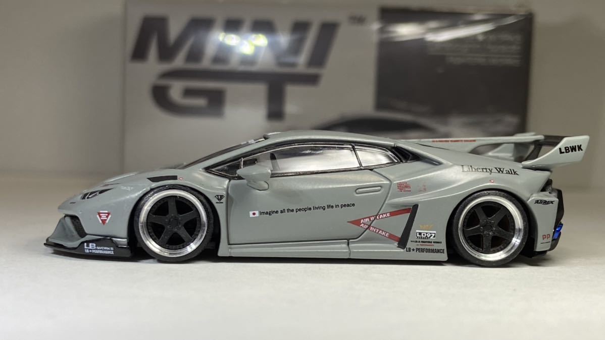 miniGT 1/64 LB シルバーホイール① 深リム カスタム品 1/64 改 LB works lamborghini Huracan 車高単 アルミ製 深リム