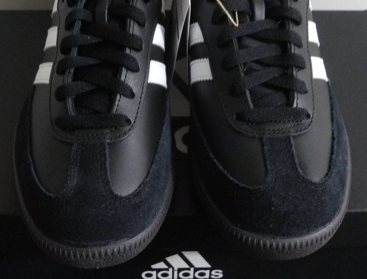 新品 サンバ JP26.5cm 元箱付属 人気モデル 黒×白 天然皮革 adidas samba 