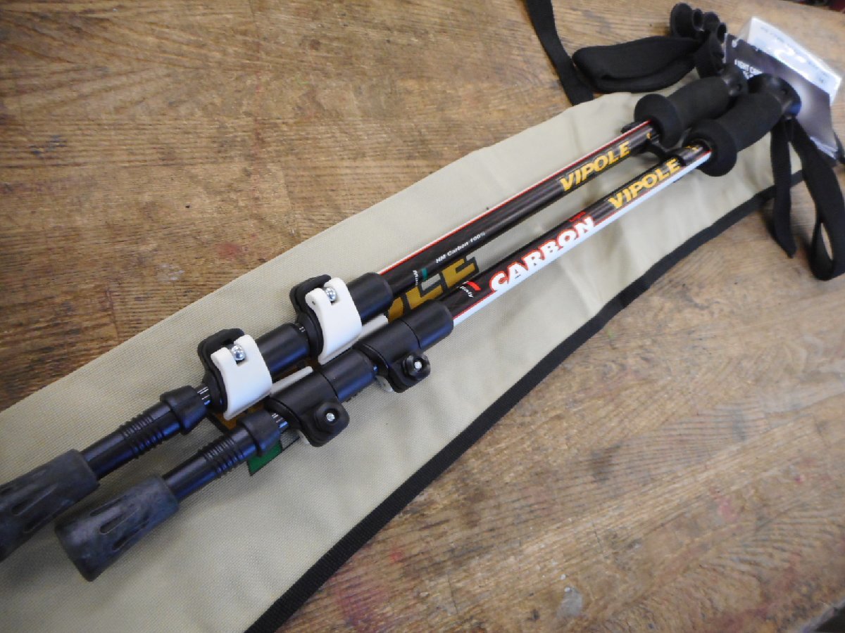 3＃新品【ＶＩＰＯＬＥ】カーボンＱＬライト　トレッキングポール /サイズ：１００～１２０ｃｍ　カラー：ブラック【小樽店】＃９７７