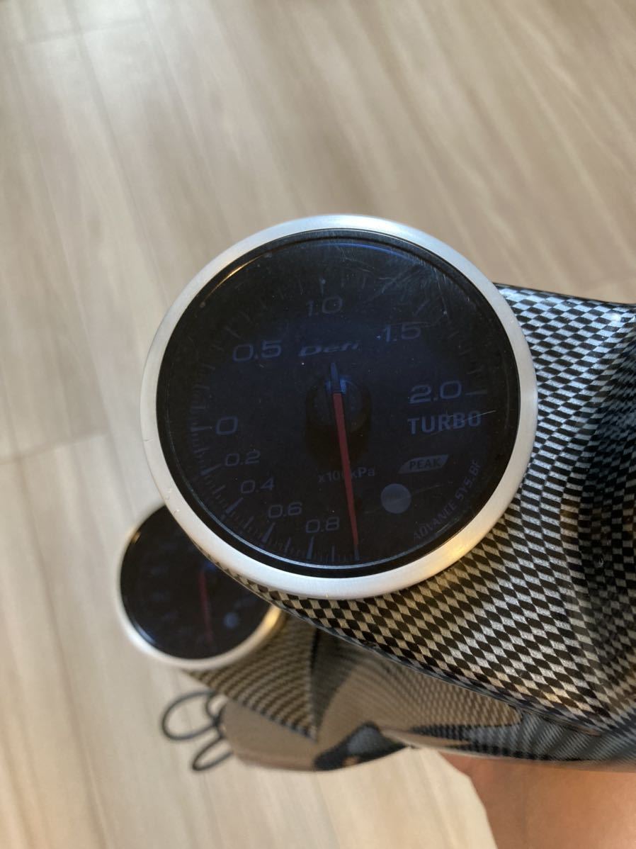 デフィ　ブースト計、水温計のホワイトメーター2個セット。シルビア、チェイサー、スカイライン、ローレル、マークⅡ、クレスタ、等に_3