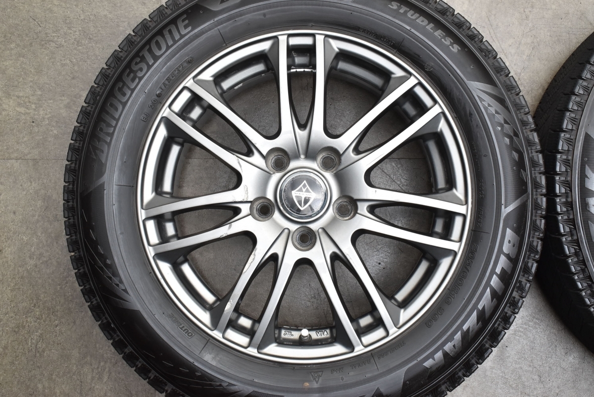 【2021年製 バリ溝VRX3】WEDS VELVA 16in 6.5J +40 PCD114.3 ブリヂストン ブリザック 205/60R16 ノア ヴォクシー セレナ ジューク MAZDA3