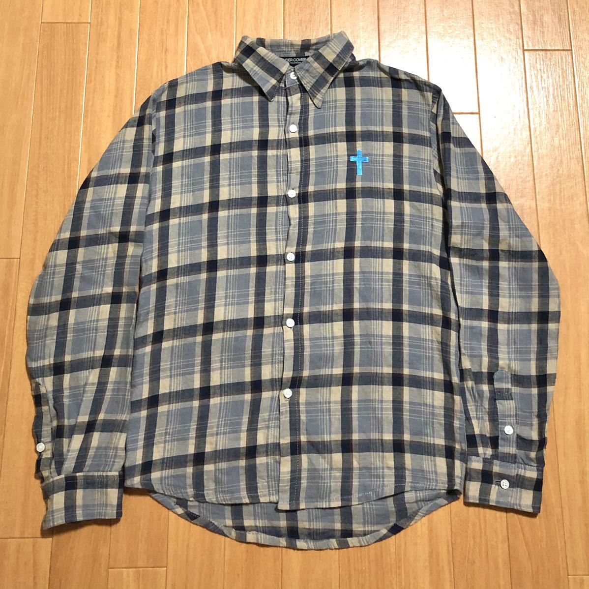 undercover アンダーカバー ブロックチェックドッキングネルシャツ T期