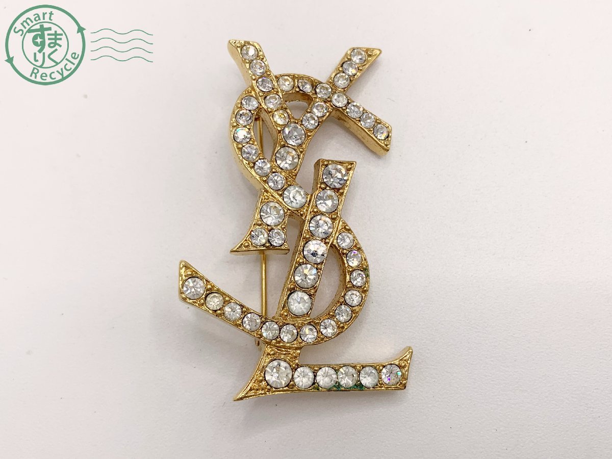 限定SALE，SALE 0831477 〇 1円 Yves Saint Laurent イヴサンローラン ブローチ ゴールド ロゴ ラインストーン ヴィンテージ レディース ブランド(イヴ・サンローラン)｜売買されたオークション情報、yahooの商品情 その他