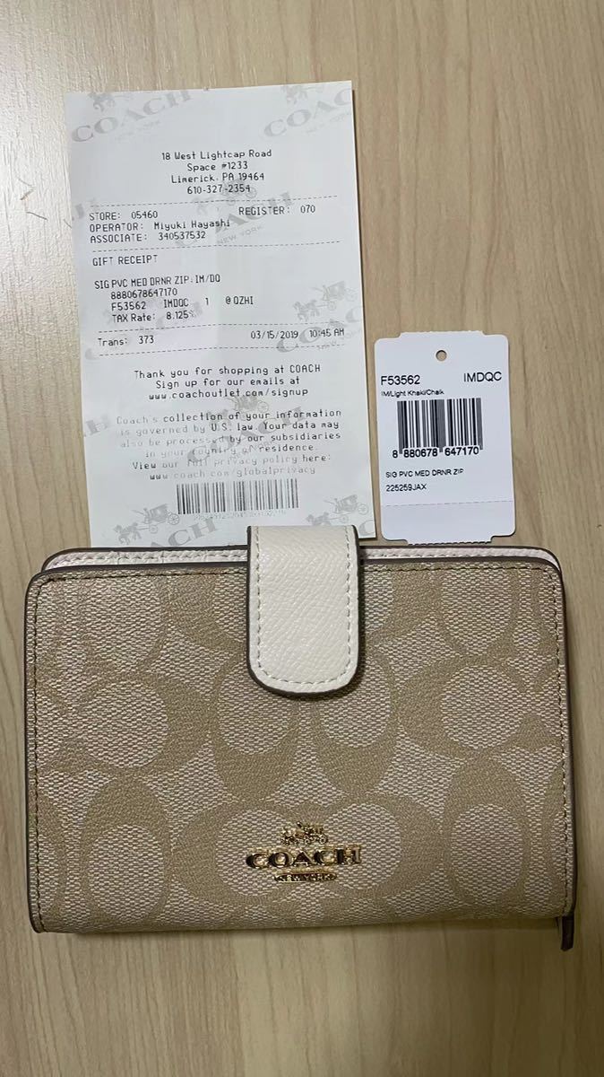 新品】コーチ COACH 財布 長財布 F53562 white ホワイト 白 COACH 