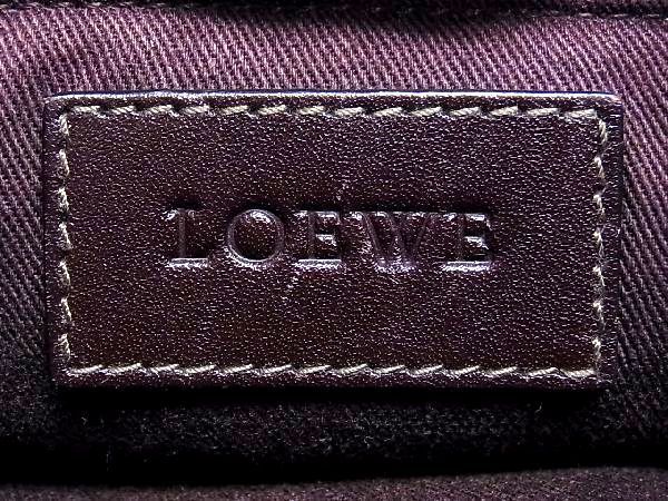 1円 LOEWE ロエベ リピートアナグラム PVC×レザー ポーチ付き