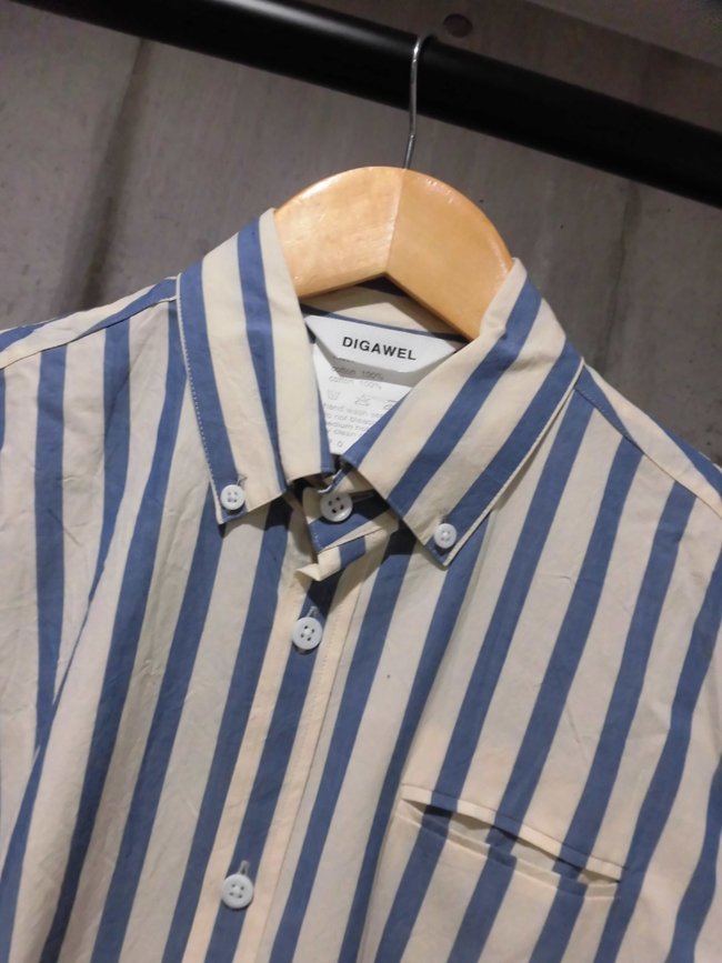 DIGAWEL ディガウェル ストライプシャツ0 x ストライプパンツ1 2点