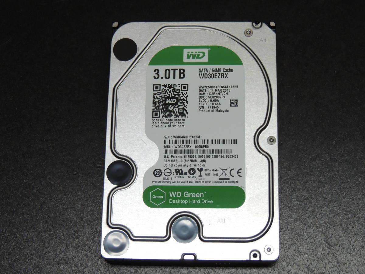 検品済み/使用636時間】WD 3TB HDD WD30EZRX 管理:y-45 Western