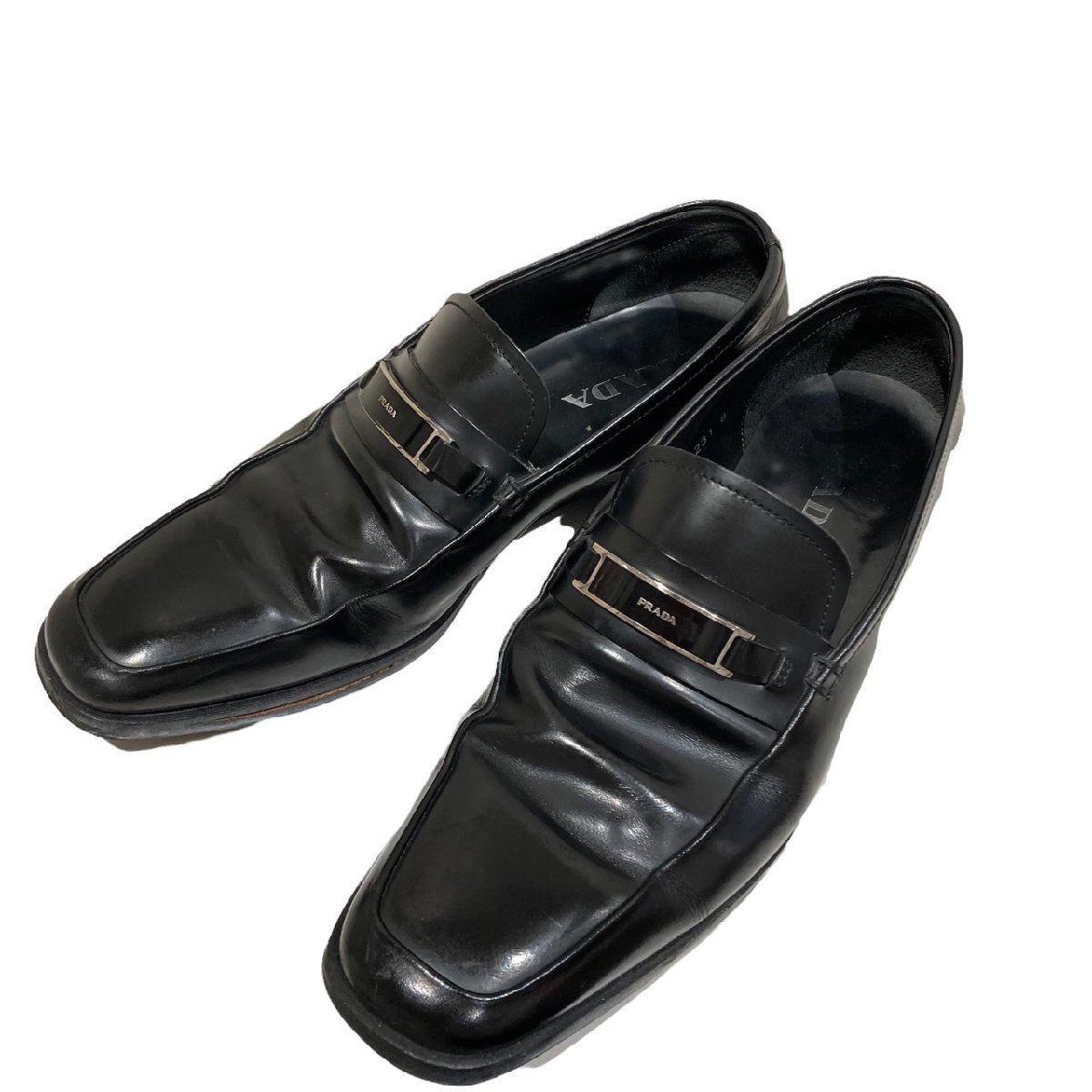 PRADA プラダ TAFUZ ローファー 革靴 ブラック系 1231 8 メンズ(男性用 