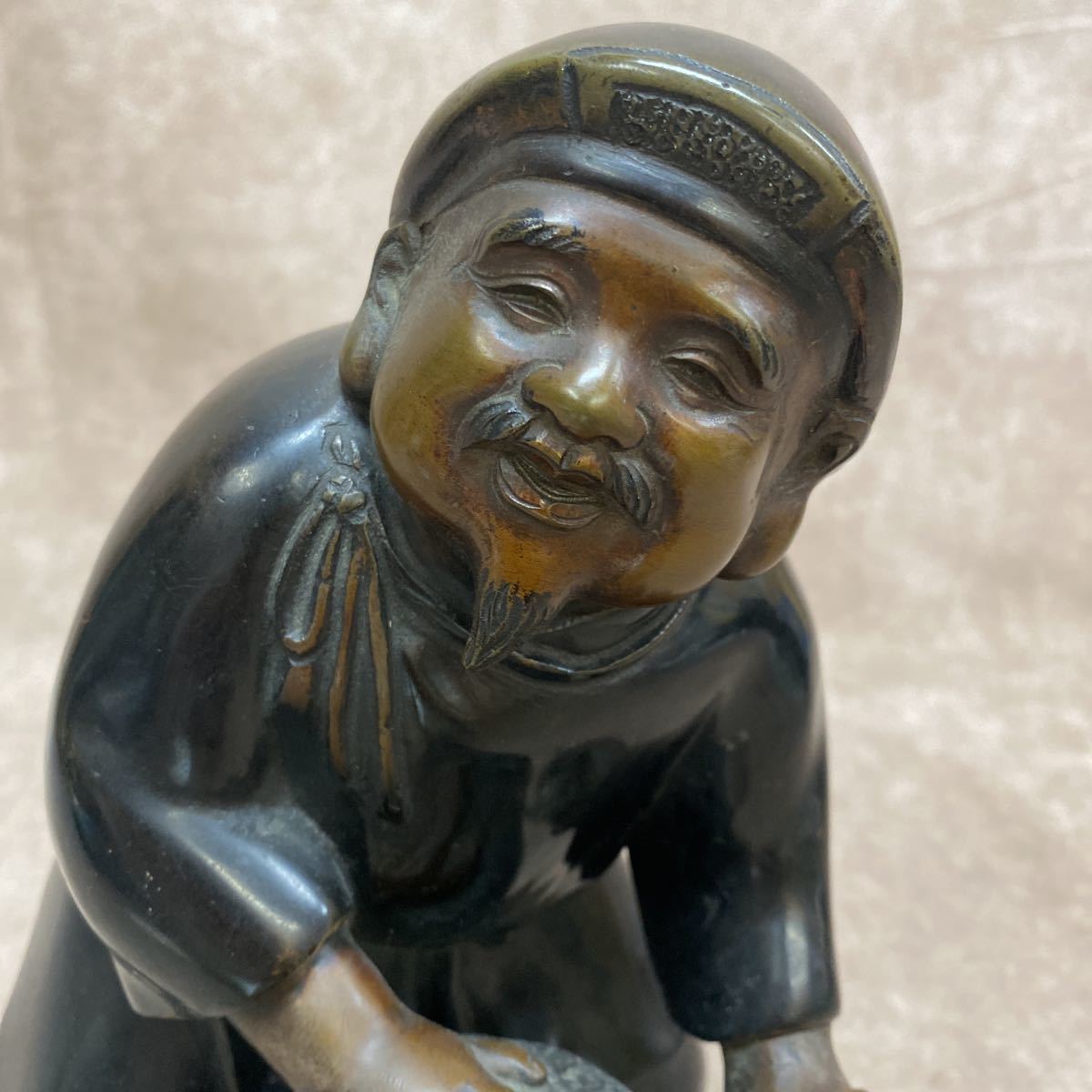 大黒様 七福神 真鍮製 置物 大黒天 刻印有 開運 七福神1 時代 金属製 