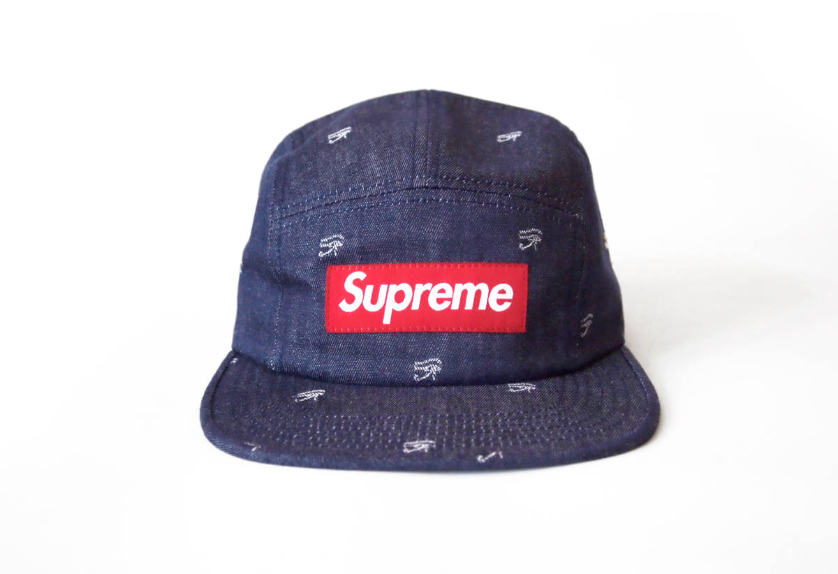 ☆ 13AW SUPREME シュプリーム Denim Eye Camp Cap デニム アイ キャンプキャップ キャップ ホルスの目 BOX LOGO ボックスロゴ (青)AGE Supreme Denim 13AW supreme 公式通販 -「13aw」(Supreme)の中古品