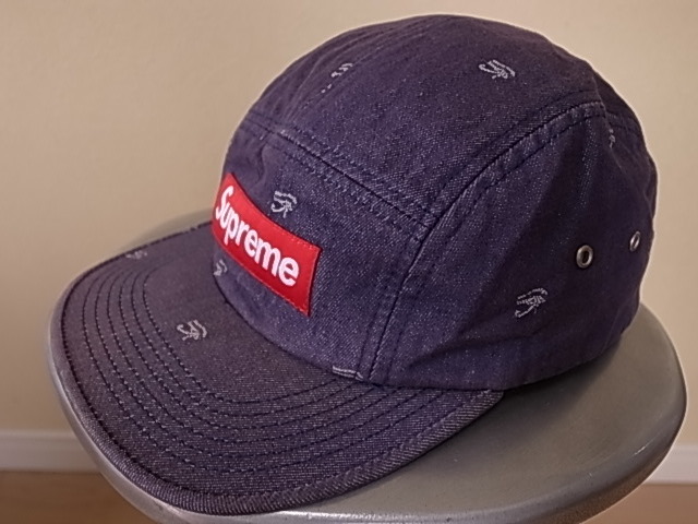 ☆ 13AW SUPREME シュプリーム Denim Eye Camp Cap デニム アイ キャンプキャップ キャップ ホルスの目 BOX LOGO ボックスロゴ (青)AGE Supreme Denim 13AW supreme 公式通販 -「13aw」(Supreme)の中古品