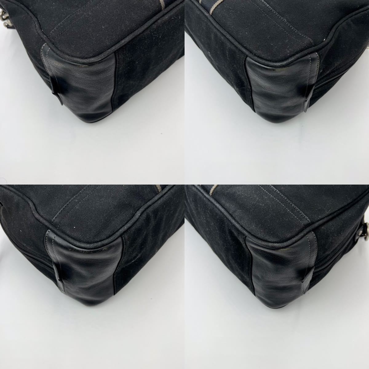 1円 【超高級品】希少 COACH コーチ ボストンバッグ ビジネス トートショルダー キャンバス 大容量 2way ブラック 黒 メンズ ボストンバッグ COACH コーチ 男性用レザー 本革 最
