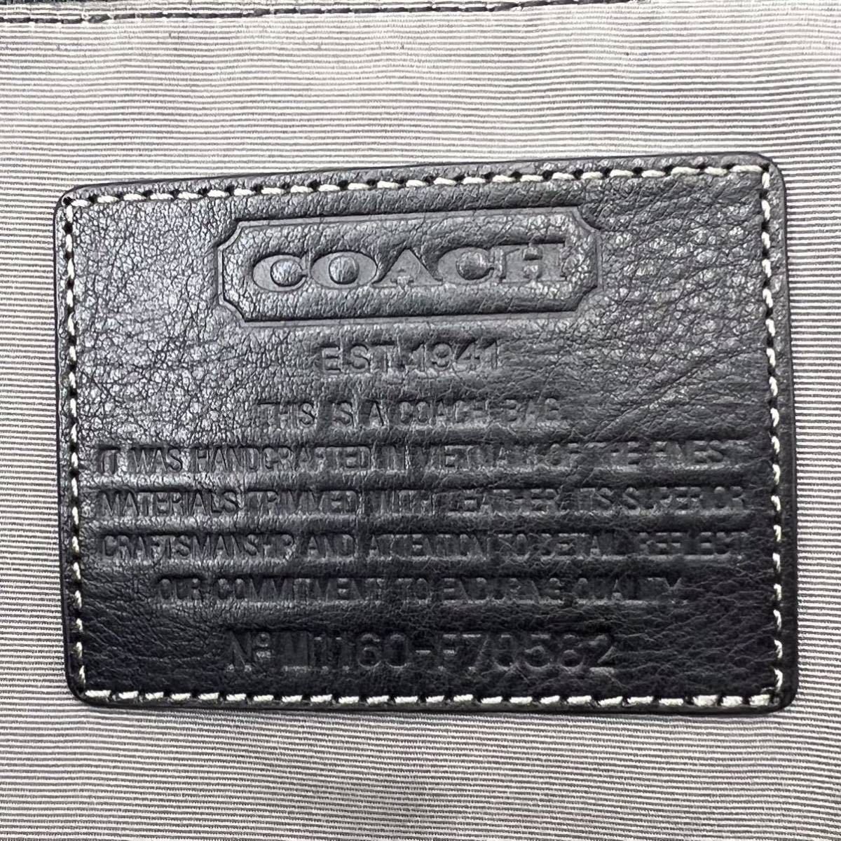 1円 【超高級品】希少 COACH コーチ ボストンバッグ ビジネス トートショルダー キャンバス 大容量 2way ブラック 黒 メンズ ボストンバッグ COACH コーチ 男性用レザー 本革 最