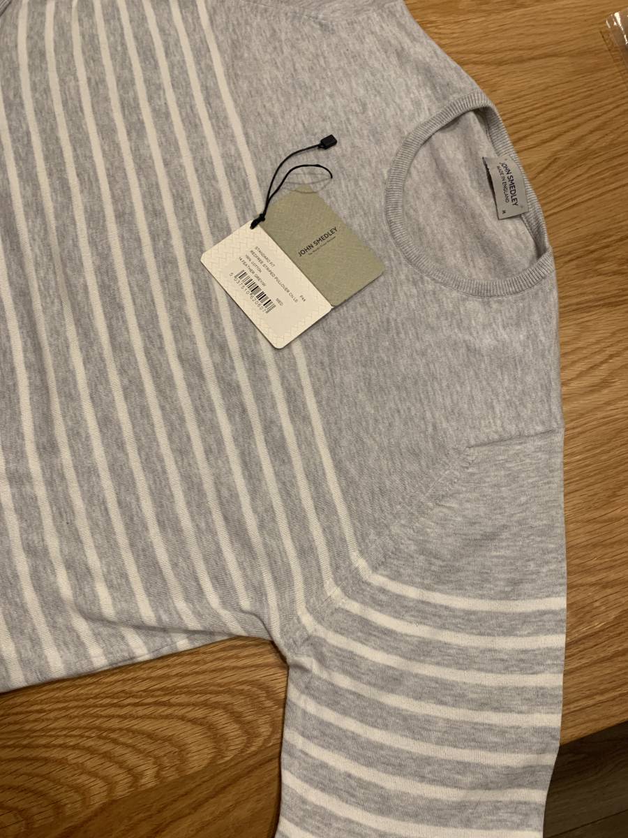 新品】JOHN SMEDLEY クルーネックニット XXL ボーダー コットン