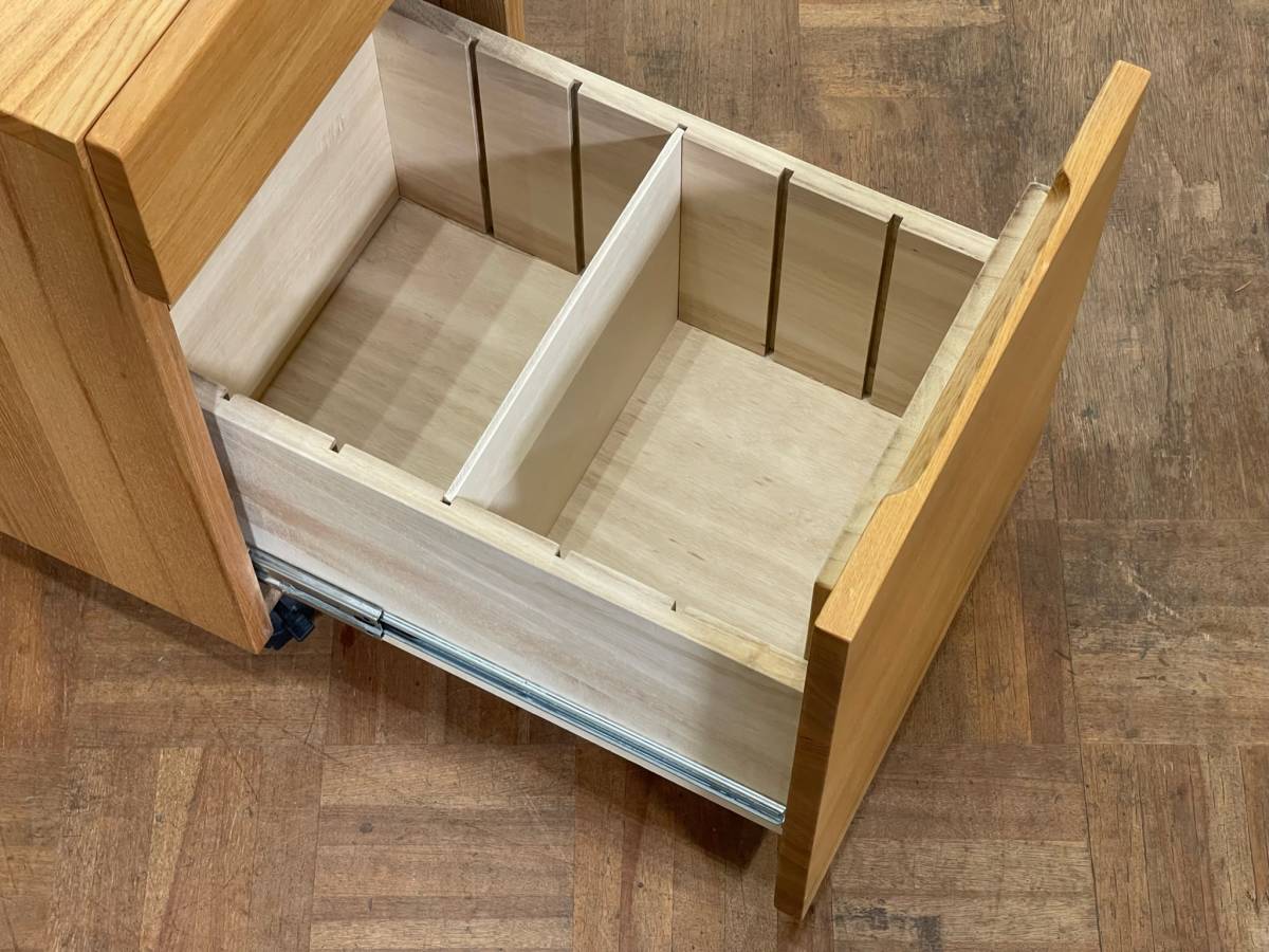 無印良品 廃盤 タモ無垢材 デスクセット｜StudyTable 勉強机 袖机 