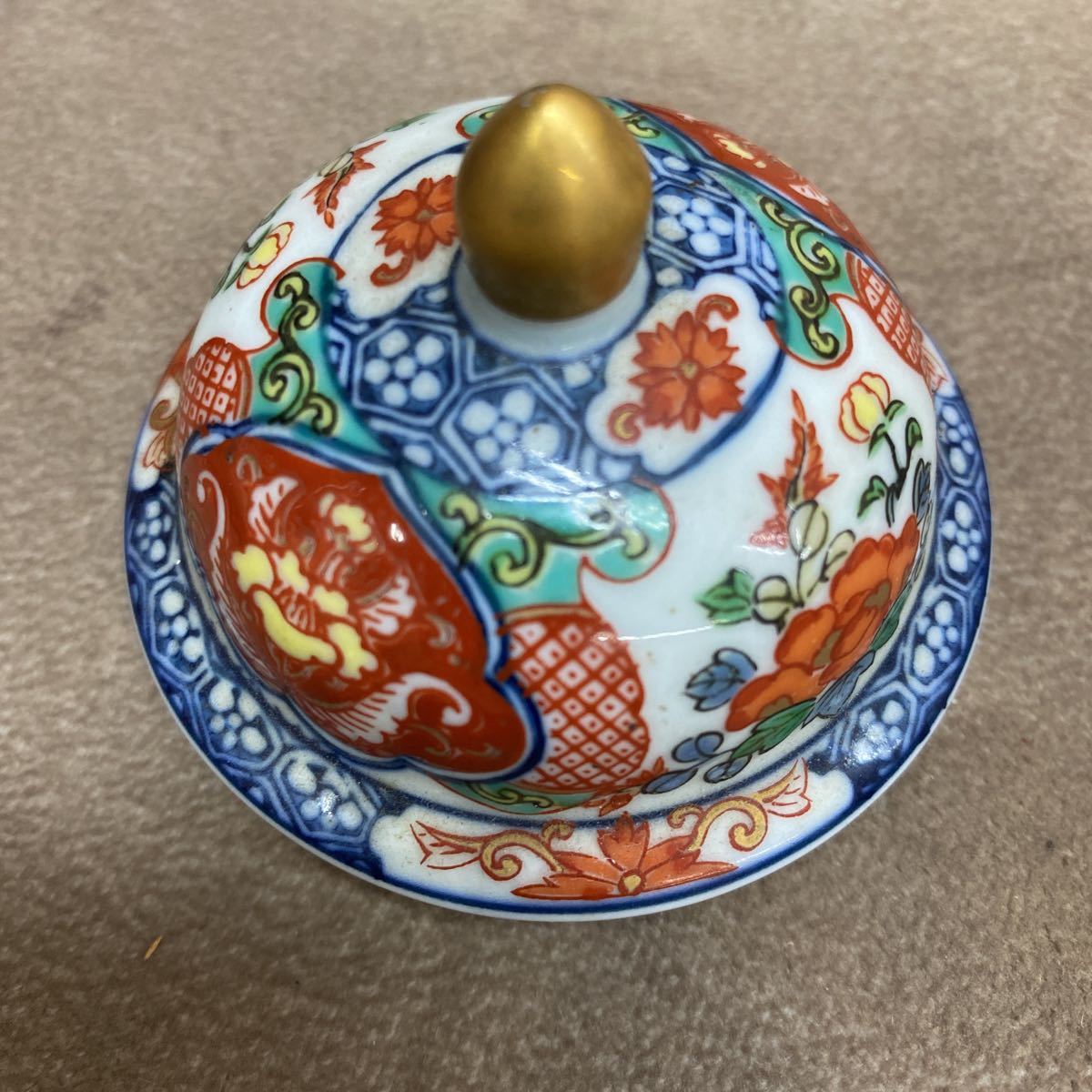 江戸古伊万里焼 沈香壺の蓋 置物 古美術品 旧家蔵出し コレクター放出