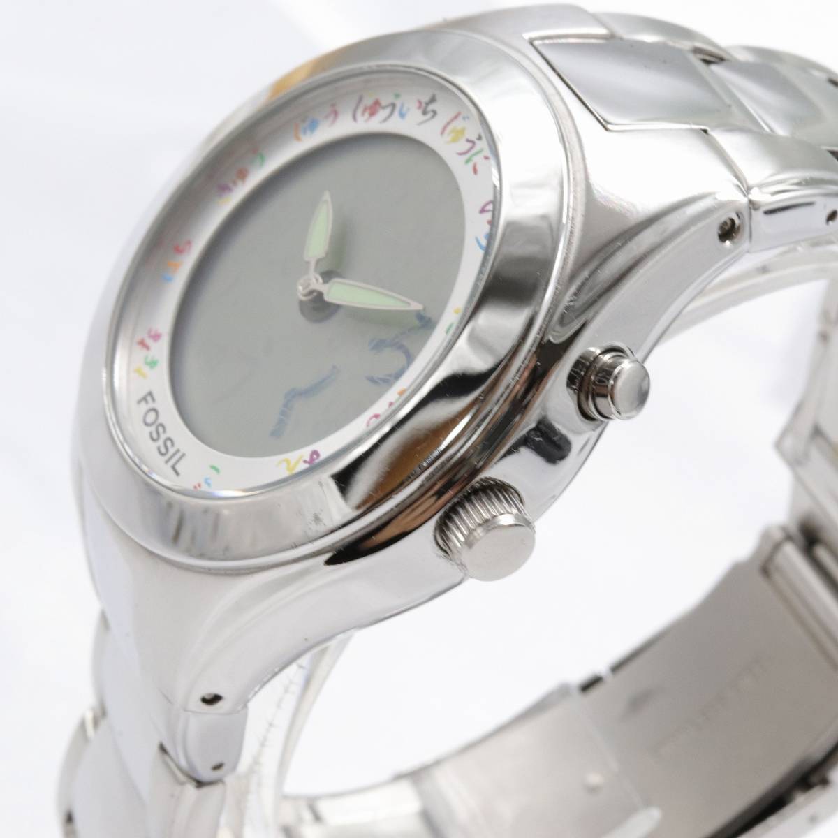 W7-19】ジャンク品 FOSSIL フォッシル BIG TIC ひらがな 腕時計 BG 