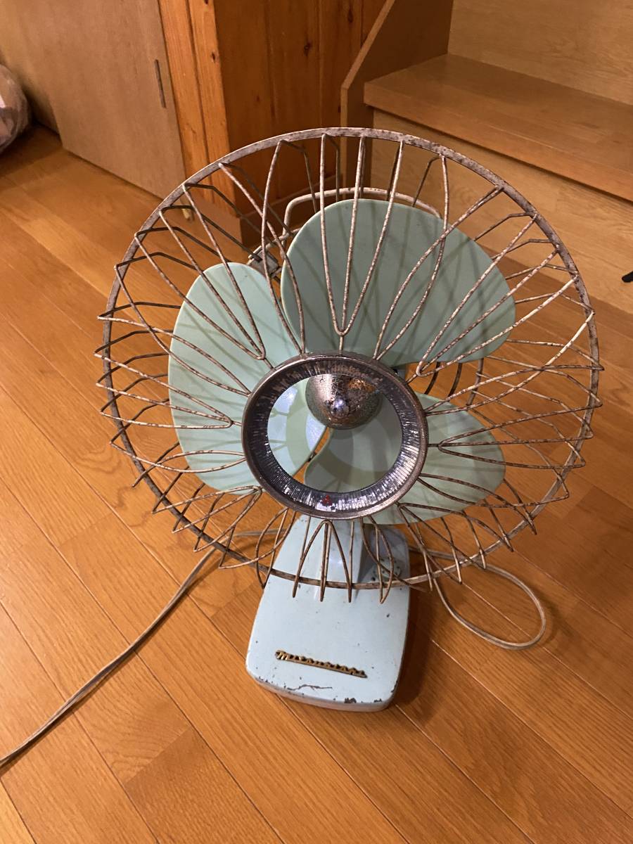 【MITSUBISHI】三菱電機 扇風機 昭和レトロ ホワイト 古道具ビンテージ 扇風機 昭和レトロ 三菱 アンティーク 公式通販 レトロ MITSUBISHI