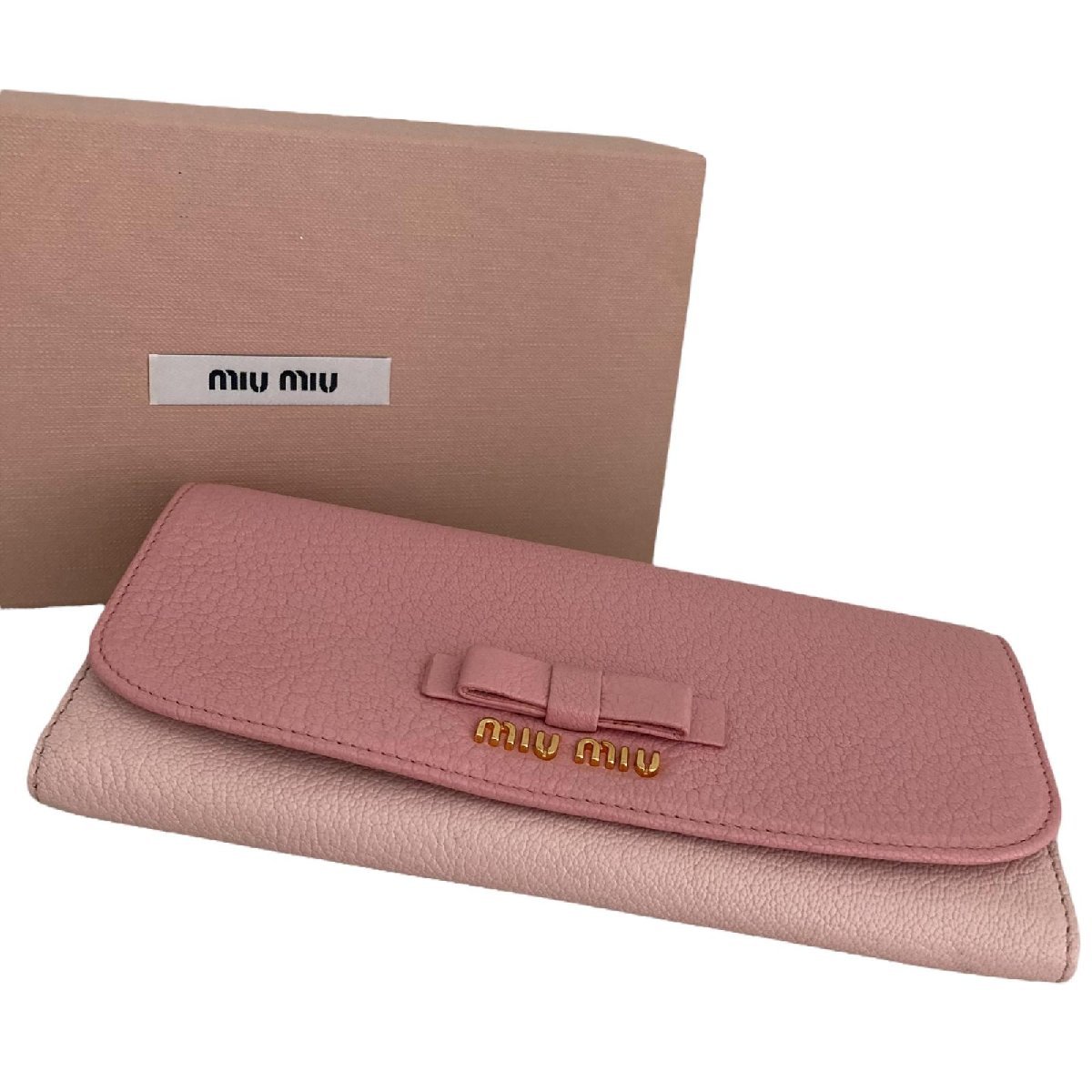 長財布 ミュウミュウ 中古 レディース レザー ピンク MIU ブランド 