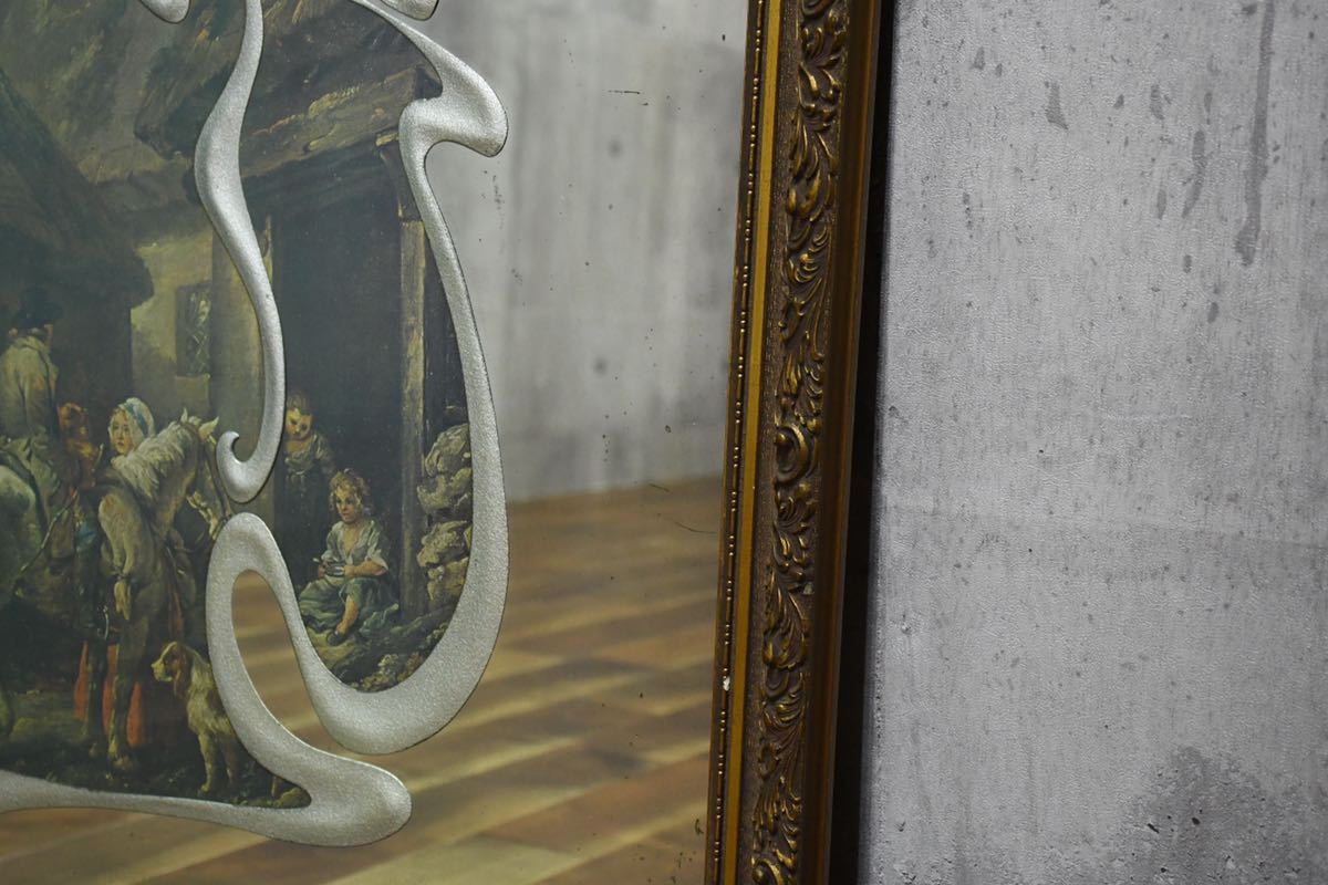 BHC66 イタリア製 壁掛け アートミラー ゴールドフレーム クラシック