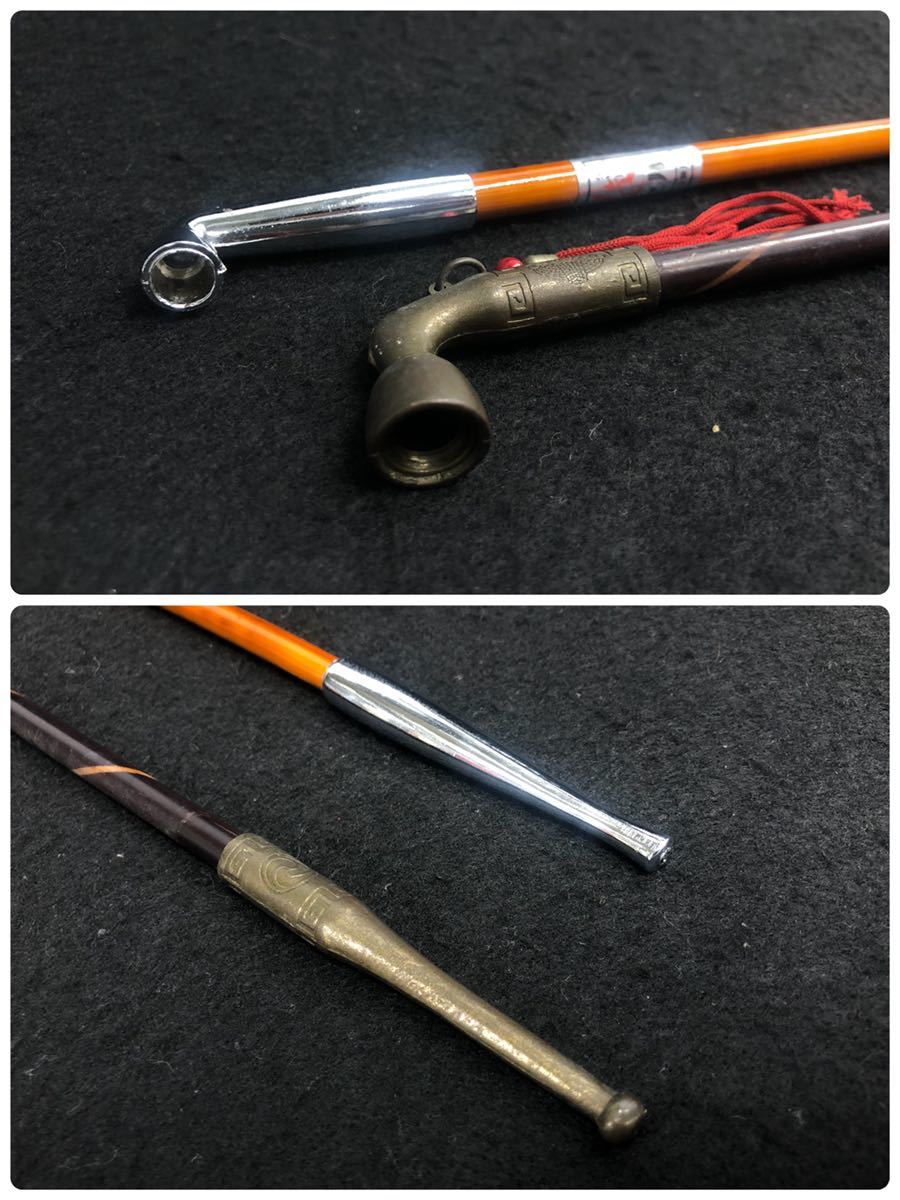 T□ キセル 4本 まとめて 喫煙具 たばこ 煙管 パイプ 竹製 昭和レトロ