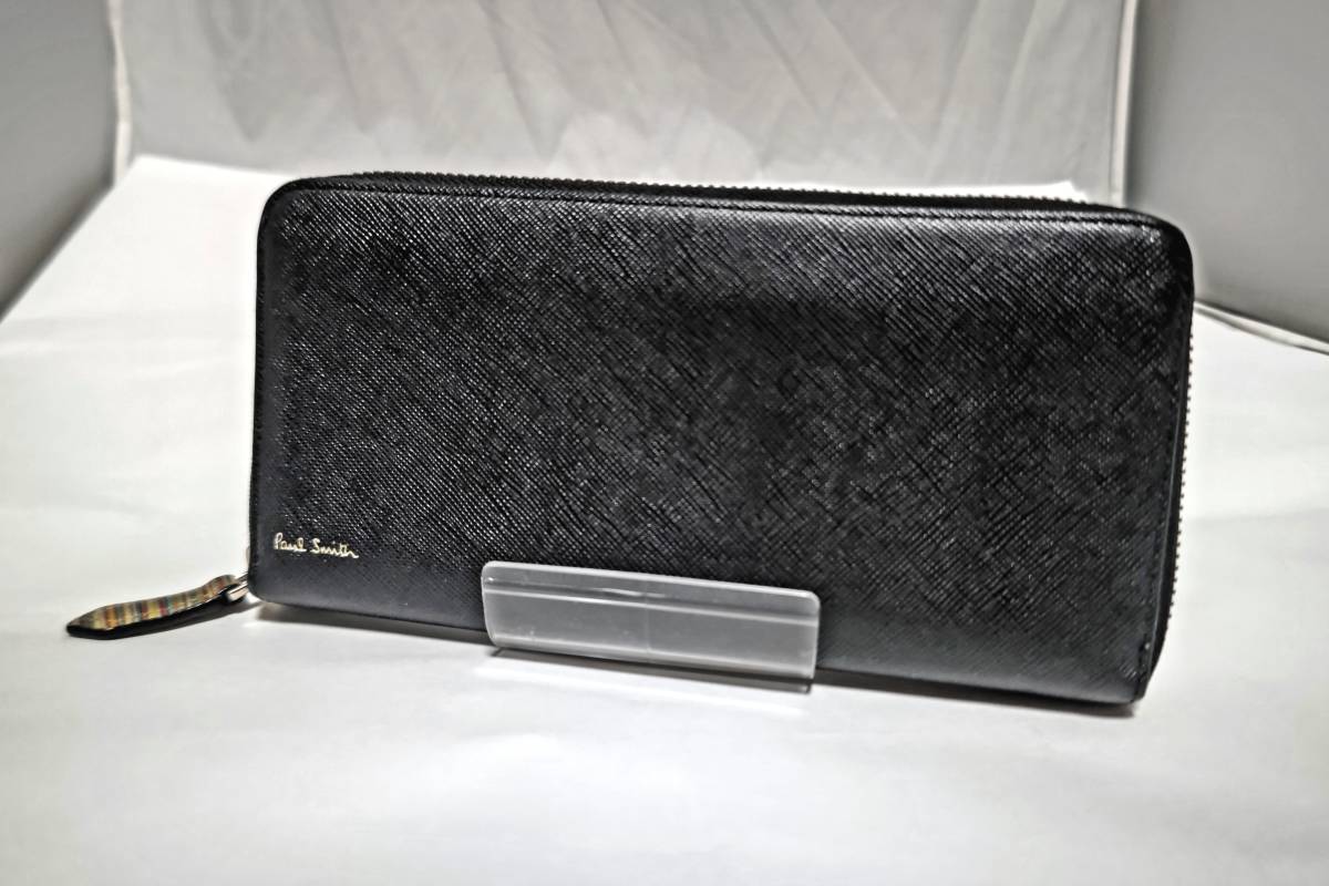 USED Paul Smith レザー ラウンドファスナー 長財布 黒 ポールスミス