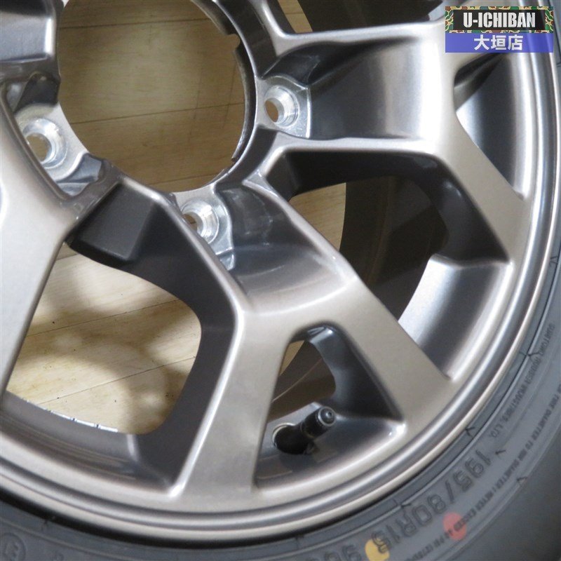新車外し 2022年製 ダンロップ グラントレック AT20 195/80R15 JB74 シエラ 純正 15インチ 5H 139.7 ガンメタ 4本セット 002 9 新車外し 2022年製 ダンロップ 2本 中古タイヤ 195&frasl;80R15ジムニーシエラ