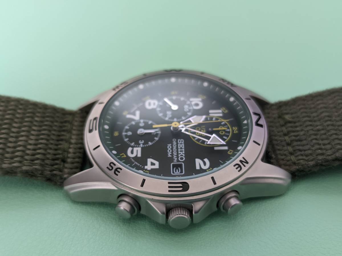 ☆中古動作品☆SEIKO セイコー 腕時計 クロノグラフ クオーツ 100m 