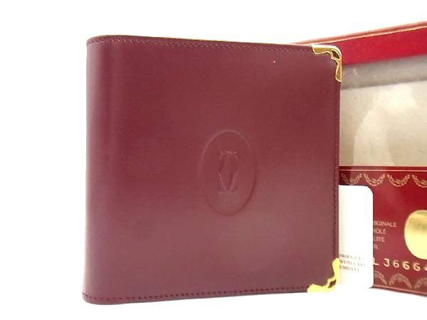 【2025，限定SALE】 1円 Cartier カルティエ マストライン レザー 二つ折り 財布 ウォレット 札入れ レディース メンズ ボルドー系 AC5937Iオ(財布)｜売買されたオークション情報、yahooの商品情報をアーカイブ公開 - 服飾小物