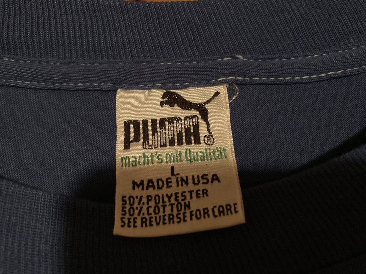 PUMA プーマ VINTAGE ヴィンテージ Tシャツ アメリカ製 ブルー 古着