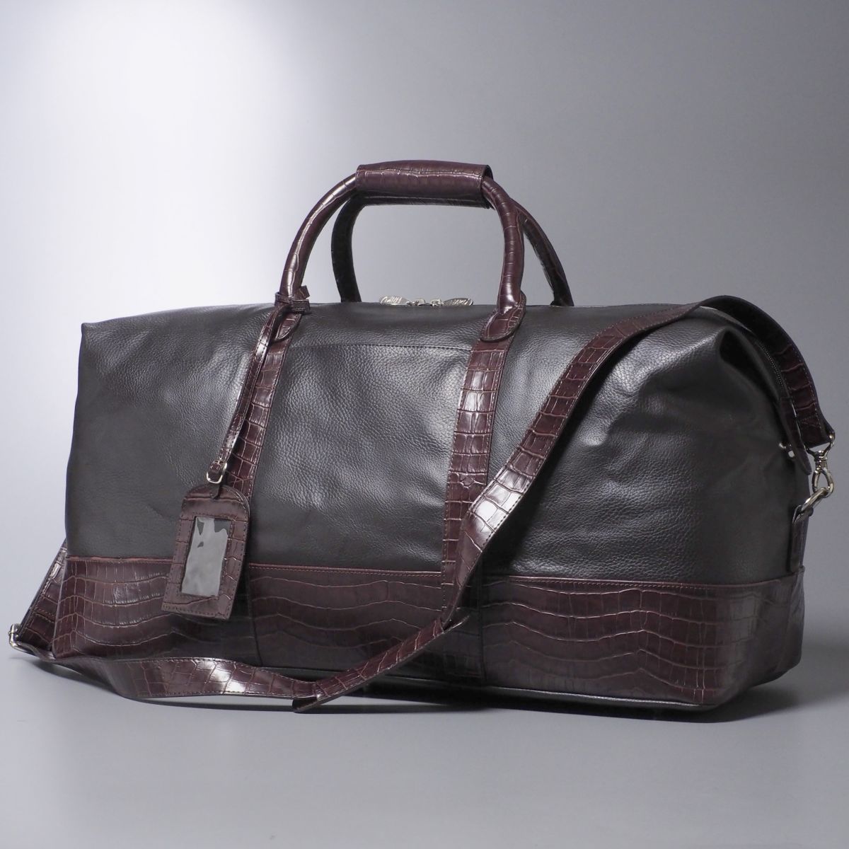 GL5844//*博/HAKU JAPAN*ショルダー付き/2wayボストンバッグ/クロコ型 