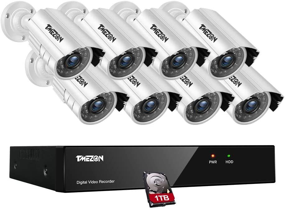 【低価，限定セール】 TMEZON 防犯カメラセット 8CH防犯防犯レコーダー＆ HD 1280TVL 720P画素 8CH防犯レコーダー＆CCTVカメラ8台 1TB HDD内蔵(防犯カメラ)｜売買されたオークション情報、yahooの商品情報をアーカイブ公開 - 防犯カメラ