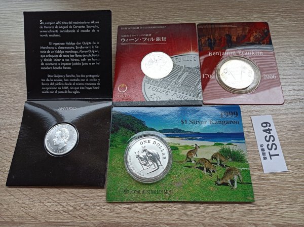 TSS49　世界のコイン　記念コイン　おまとめ4点　ウィーン・フィル銀貨　ROYAL AUSTRALIAN MINTなど