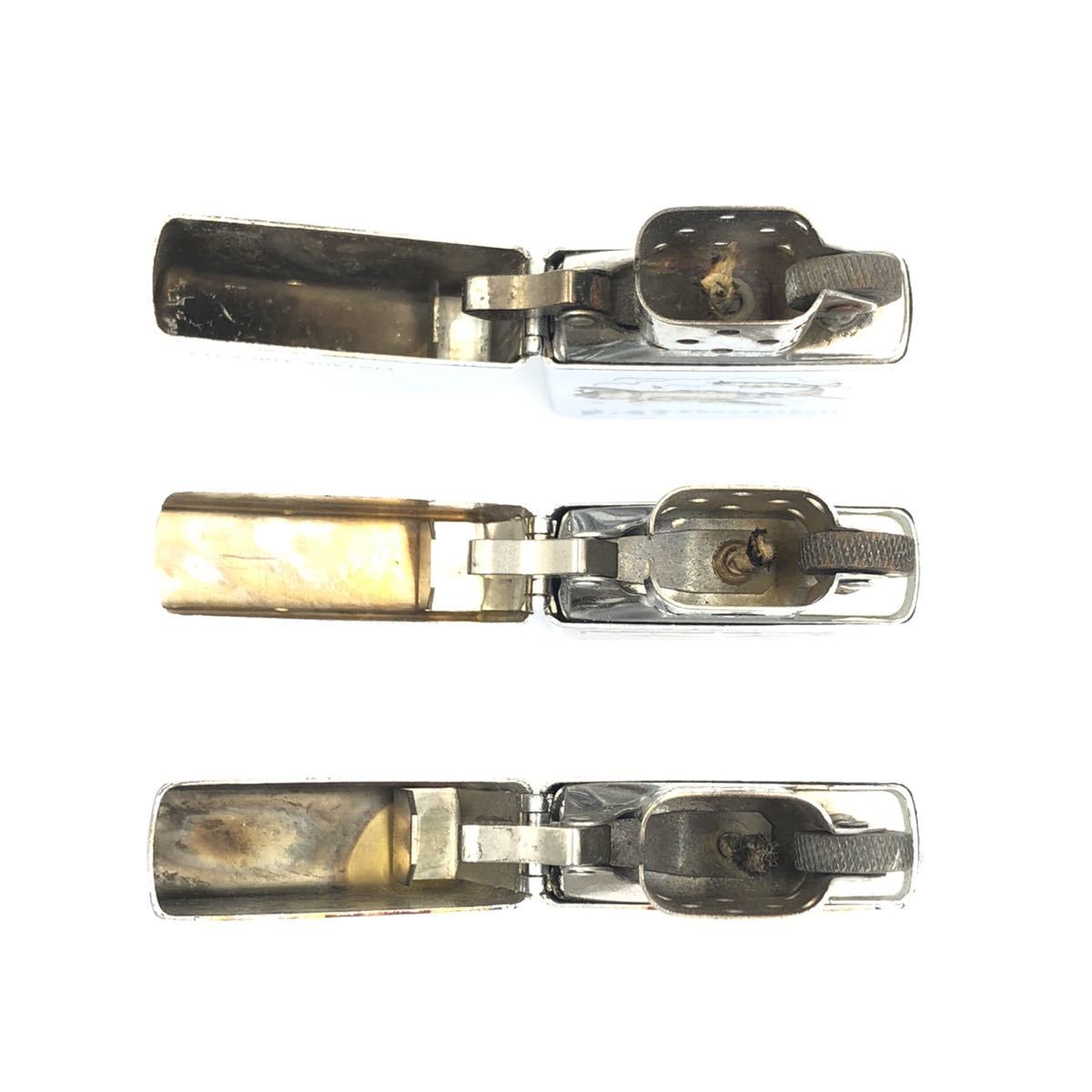 9.9 TK-T8☆ZIPPO 3点まとめ☆オイルライター/シルバー系/片面デザイン 