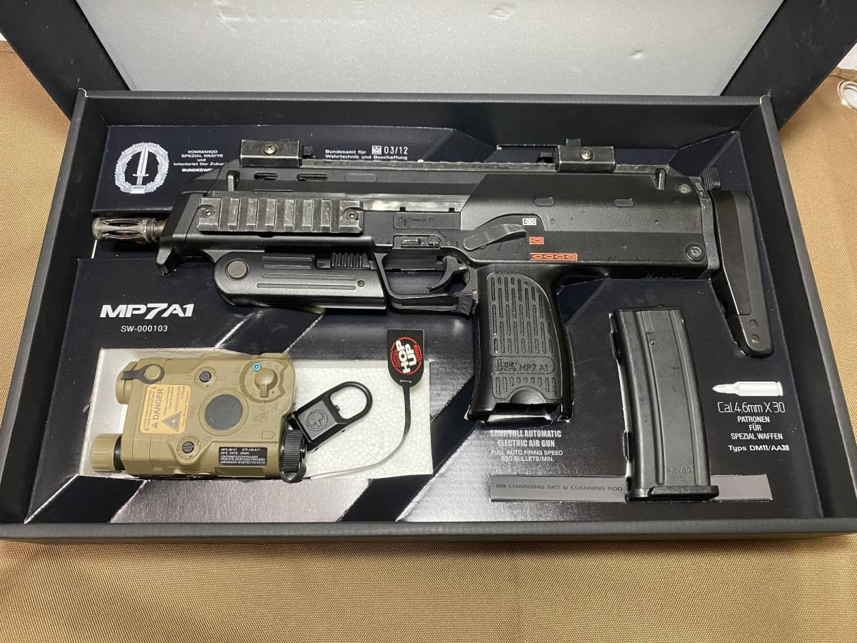 東京マルイ電動MP7A1用ドラムマガジン 東京マルイ MP7A1 ブラック + ドラムマガジン+ロングマガジン3本+