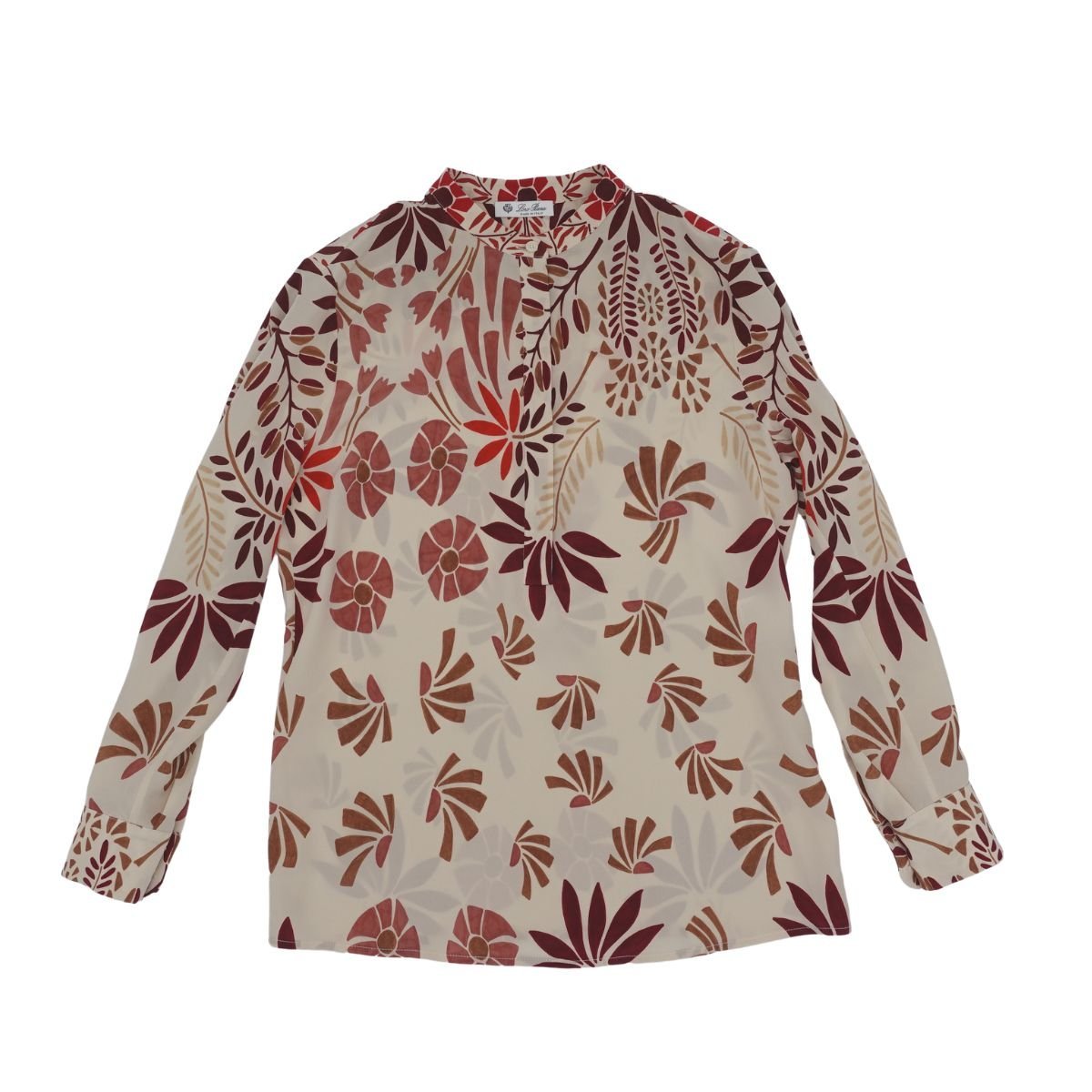 A821○Loro Piana ロロピアーナ○プルオーバー 長袖シルクブラウス 