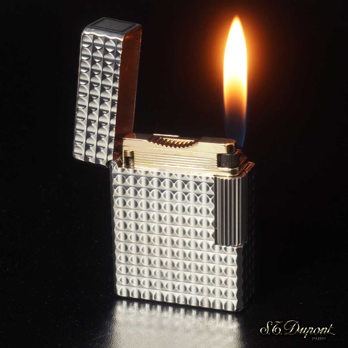 美品】デュポンライター ライン1S シルバー 着火OK 完全動作品