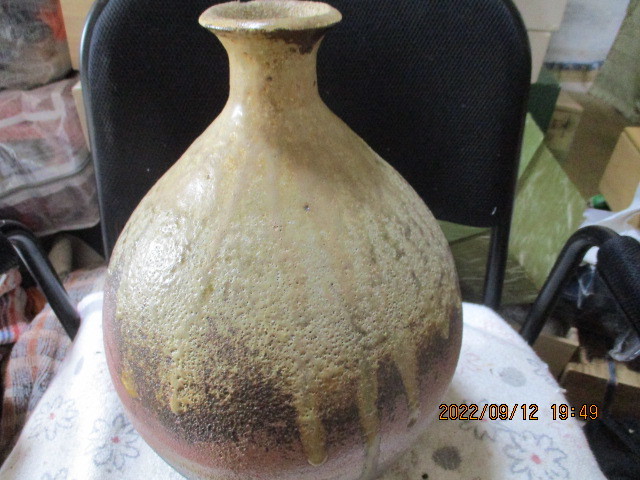 丹波焼 大上昇 立杭 時代物 花瓶 四耳壺 華道具 花器 飾り壺