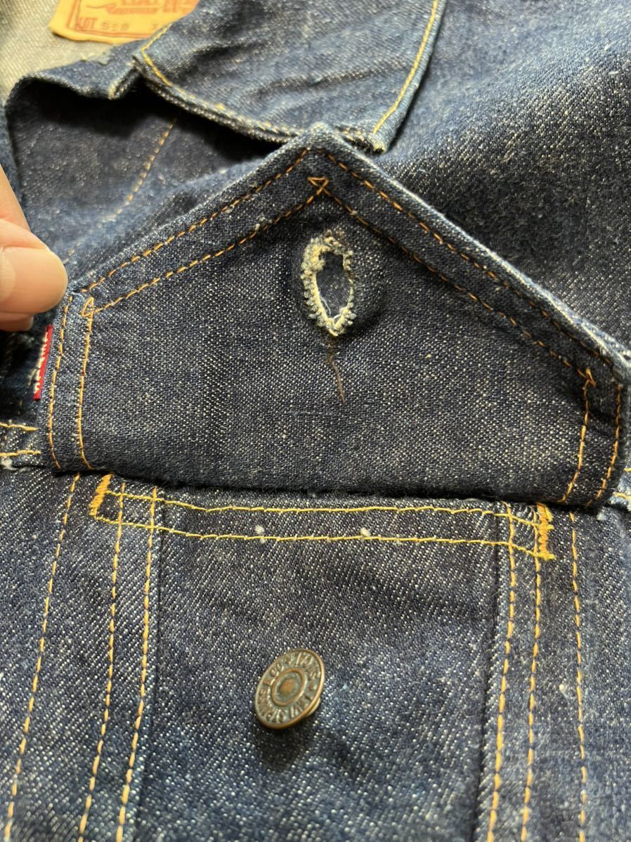 60s LEVI'S 558XX 濃紺BIG E 38 3rd カットオフ MCベスト70505 71205