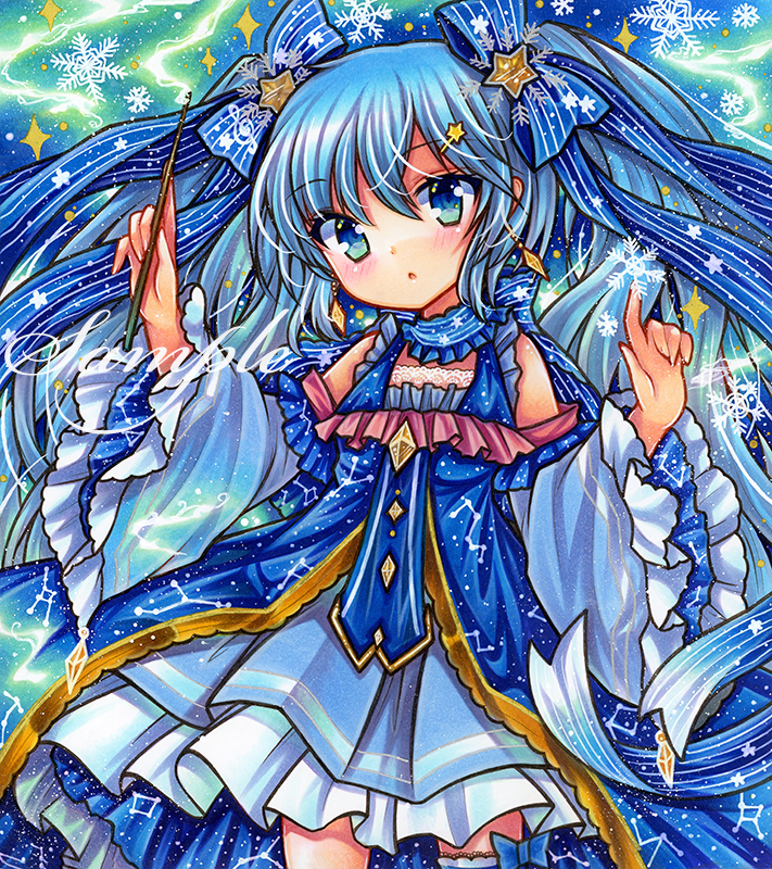 ☆同人手描きイラスト VOCALOID⁄ 雪ミク2017 *初音ミク 色紙 ☆同人手描きイラスト VOCALOID⁄ 雪ミク2017 *初音ミク 色紙