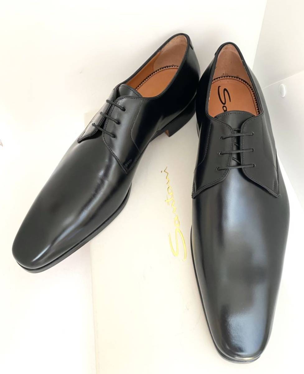 サントーニ Santoni イタリア製 黒 レザーシューズ 美品 サントーニ 9 