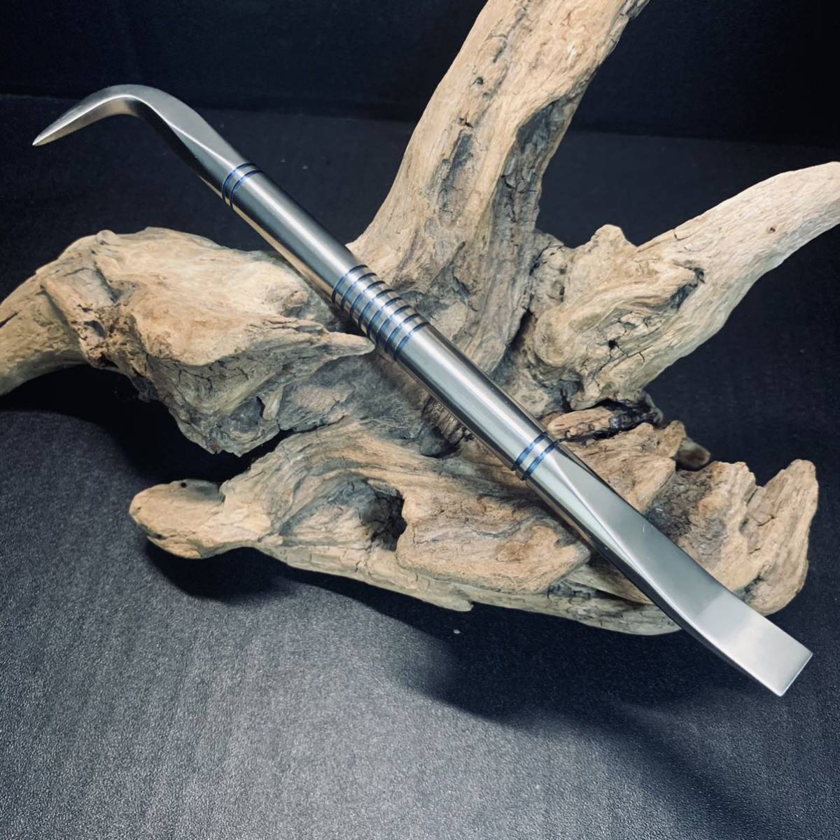 64チタン製 直径12mm 底物師 完璧底物石鯛ツール 貝おこし 陽極酸化 底物磯釣り 超軽89g 長21.5cm