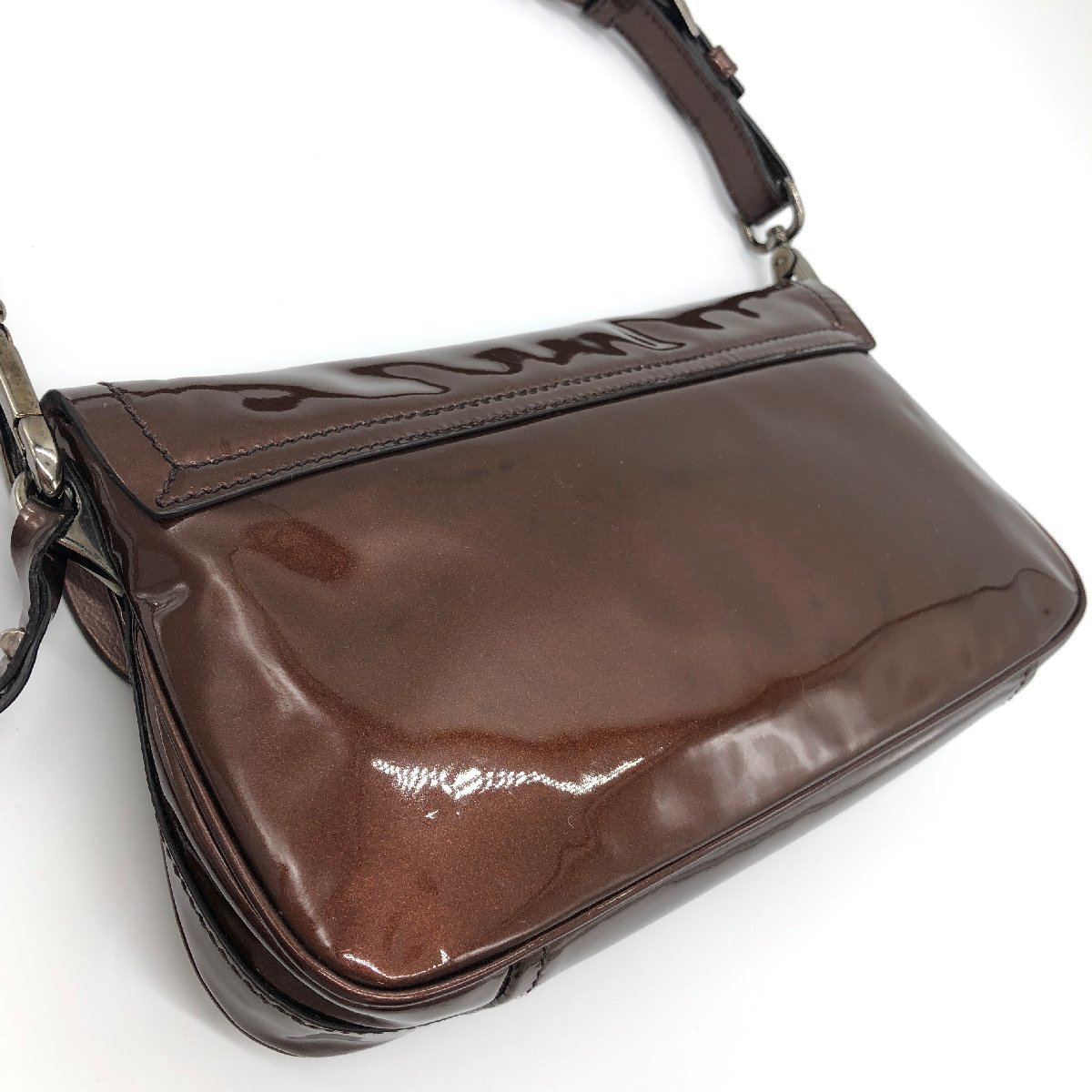 PRADA プラダ エナメル レザー ハンドバッグ 肩掛け ショルダーバッグ 