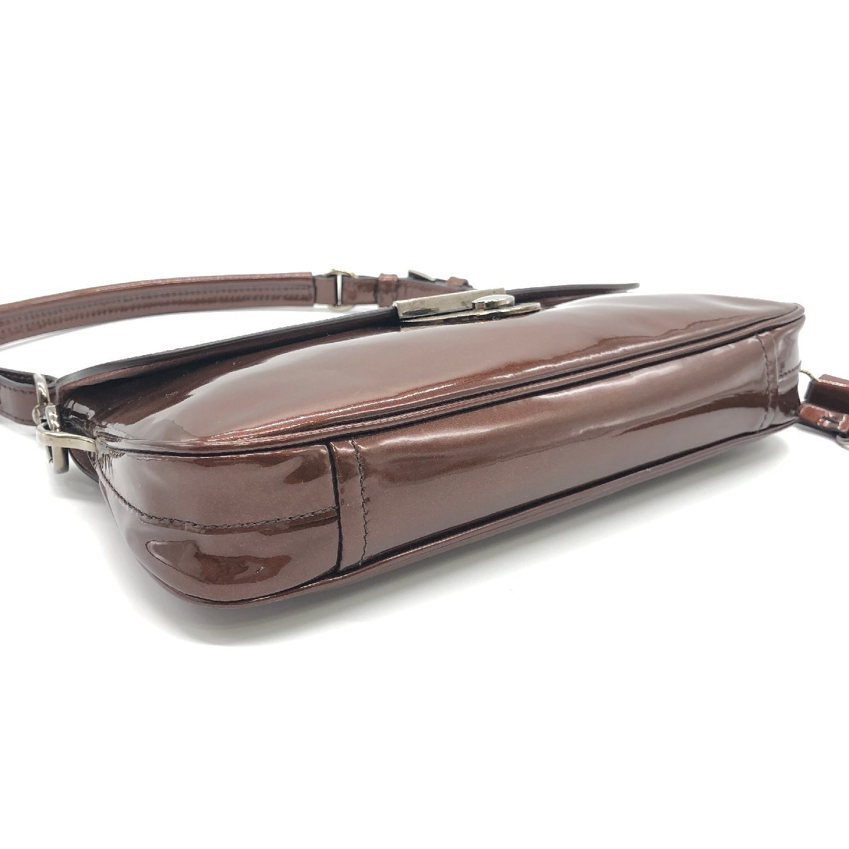 PRADA プラダ エナメル レザー ハンドバッグ 肩掛け ショルダーバッグ 