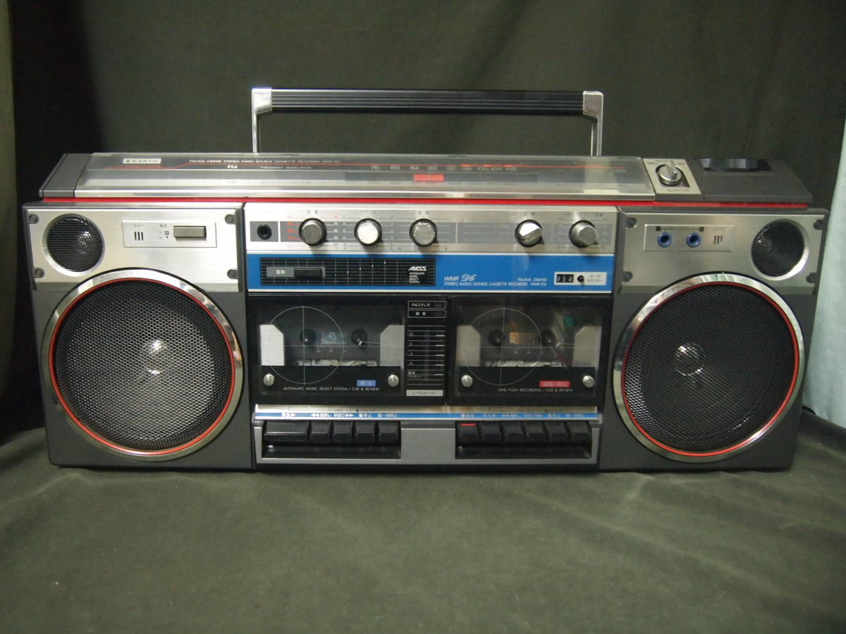中古品SANYO サンヨー WMR D6 ダブルカセット ラジカセ 昭和