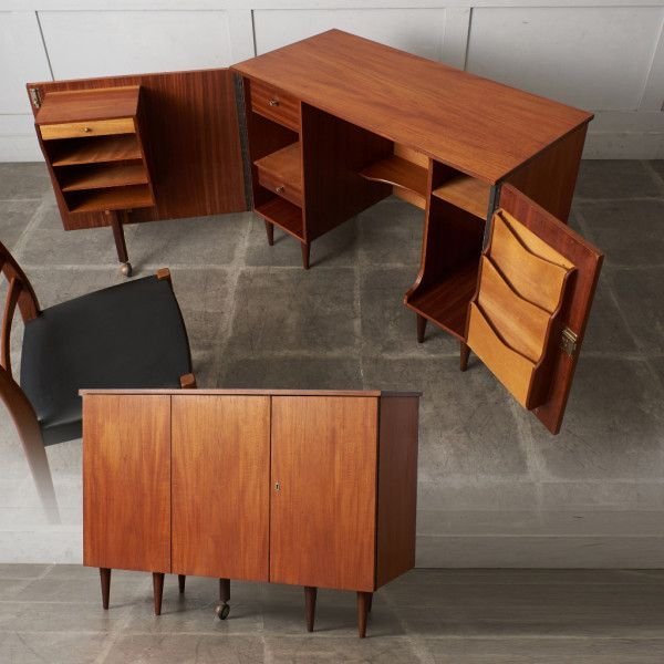 IZ61321F☆レア 英国 ヴィンテージ フォールディング デスク 変形 机