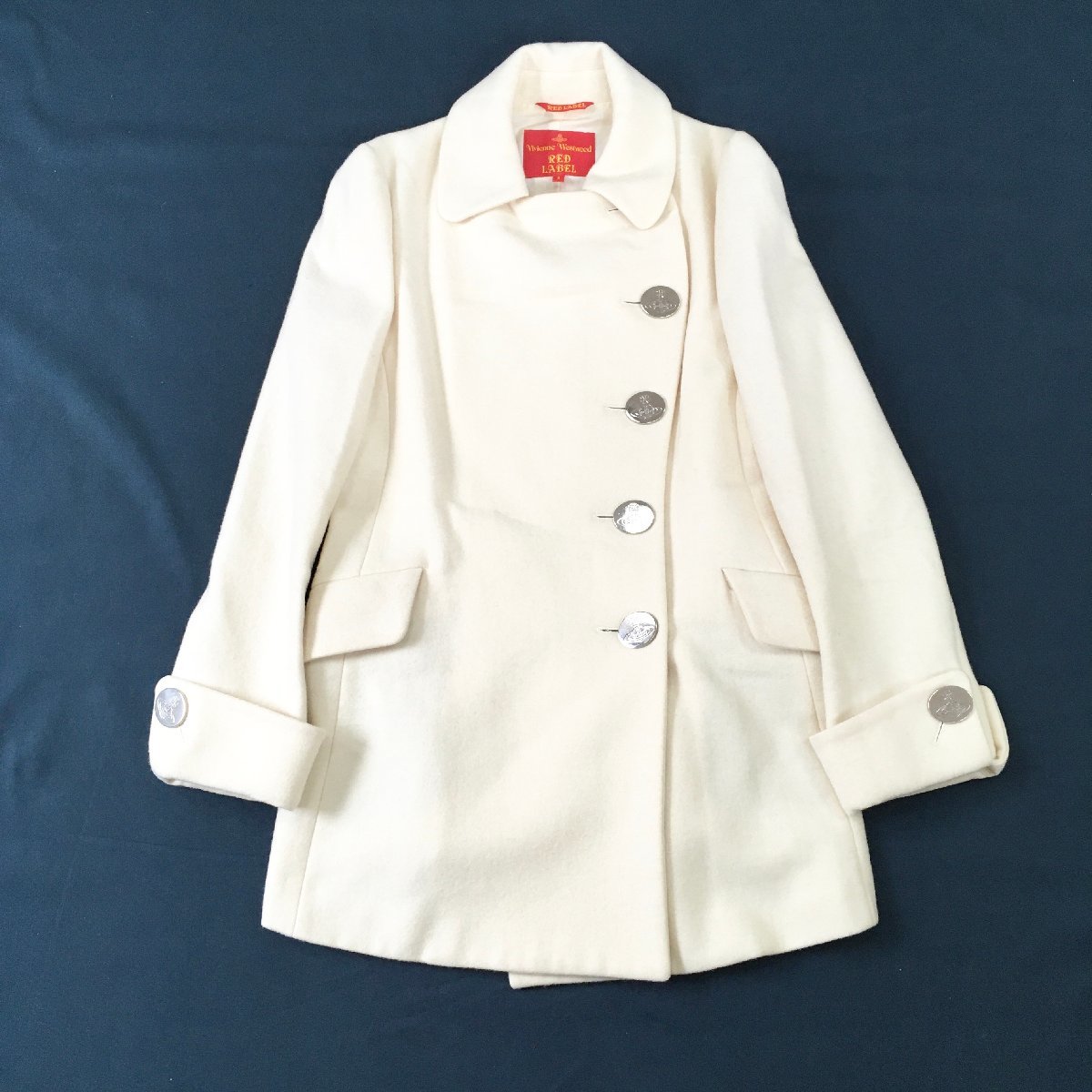 大得価，定番人気 Vivienne Westwood REDLABEL ヴィヴィアンウエストウッドレッドレーベル コート アイボリー オーブ 3 アウター レディース 1.05kg(コート)｜売買されたオークション情報、yahooの商品情報をアーカイブ 女性用