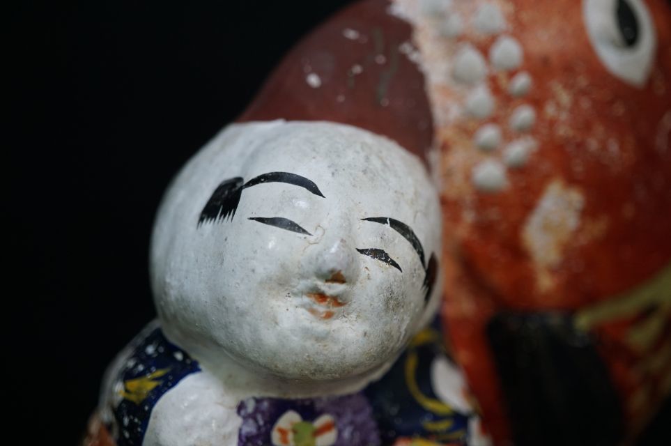 c373-5 古い土人形 花巻人形 「鯛担ぎ童子」堤人形 相良人形 郷土玩具