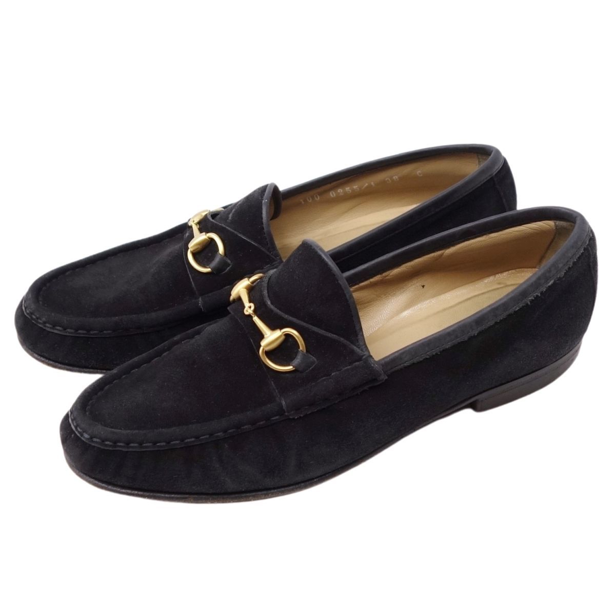 Vintage グッチ GUCCI ローファー モカシン ホースビット スウェード レディース シューズ 靴 38C(25cm相当) ブラック ch09do-rm11r05490 GUCCI ローファー グッチ 革靴 26.5 未使用