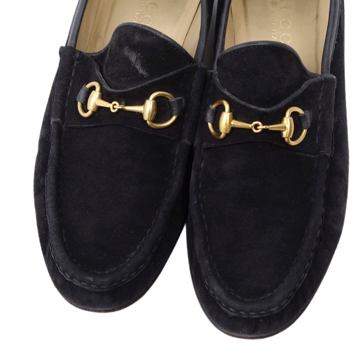 Vintage グッチ GUCCI ローファー モカシン ホースビット スウェード レディース シューズ 靴 38C(25cm相当) ブラック ch09do-rm11r05490 GUCCI ローファー グッチ 革靴 26.5 未使用